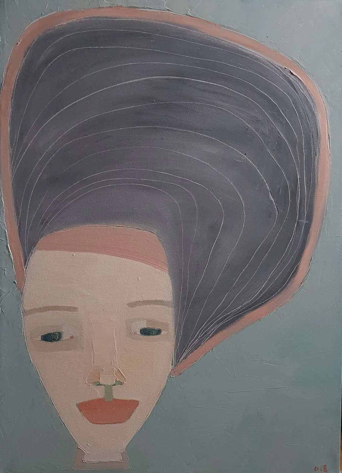 Proudly grey, 50 x 70 cm i olja.
