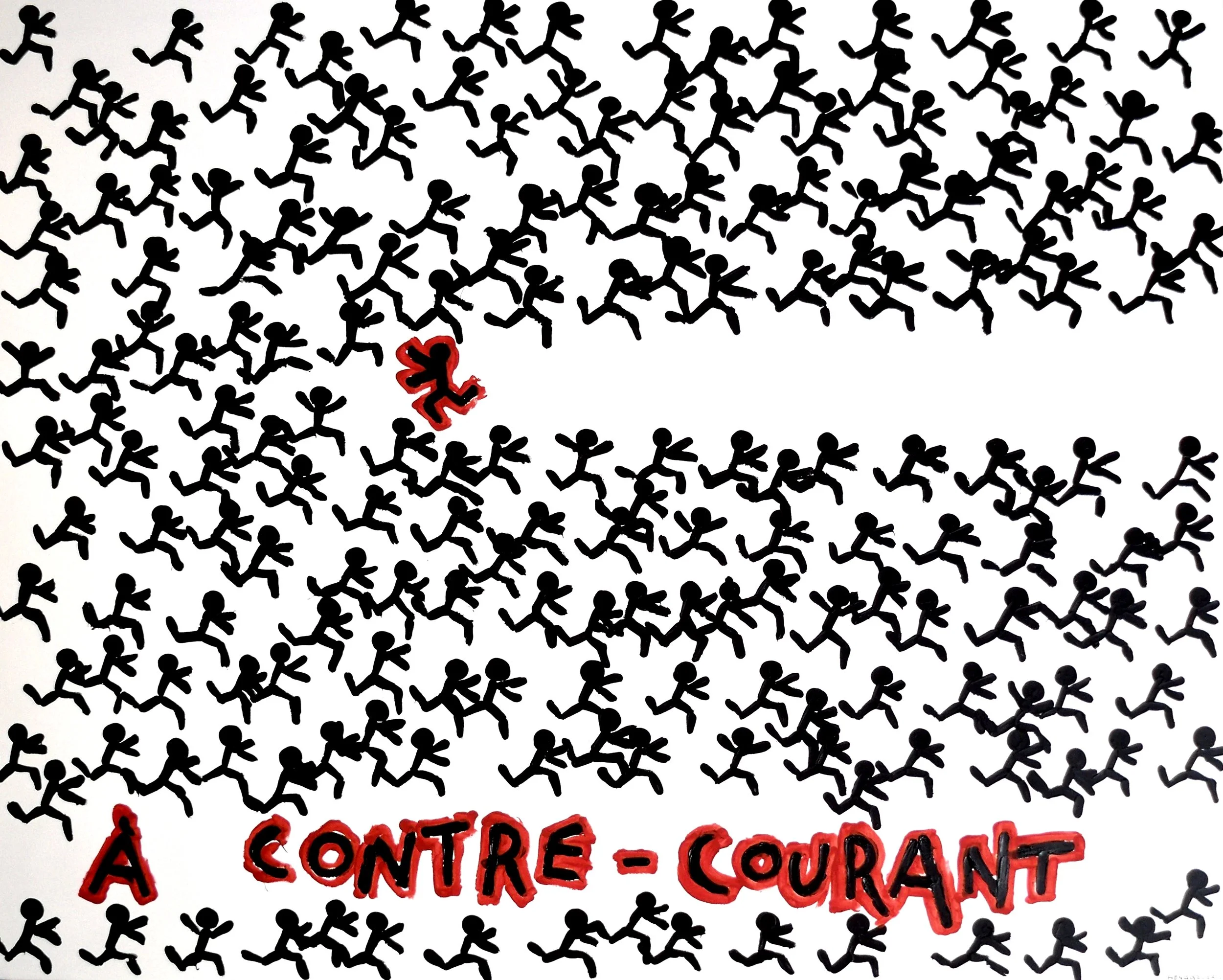 A CONTRE-COURANT acrylique sur toile, 150x120cm 4'900 euros