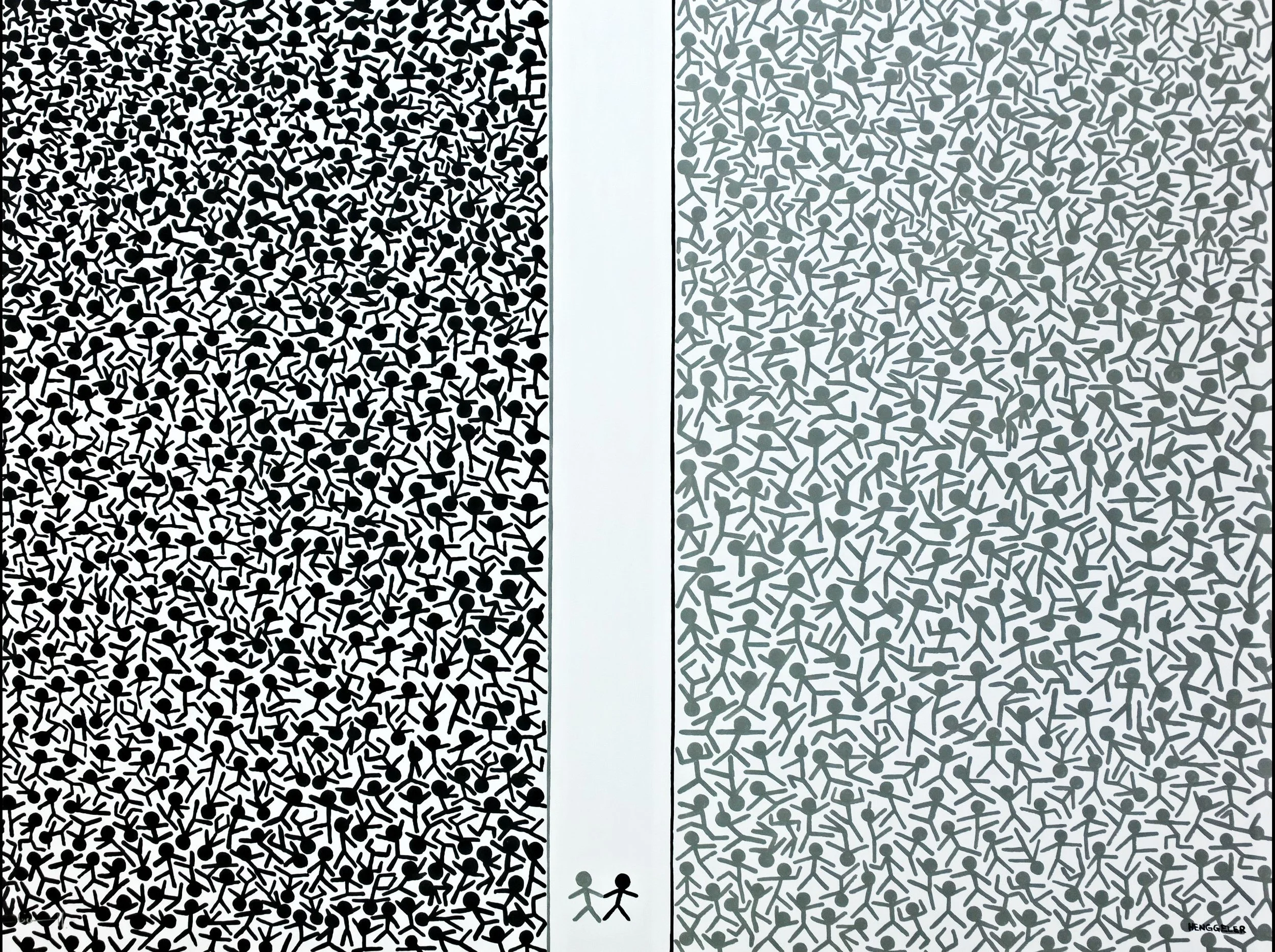 NOT ALL THAT IS DIFFERENT HAS TO BE APART (pas tout ce qui est différent doit être séparé) acrylique sur toile, 160x140cm 6'200 euros