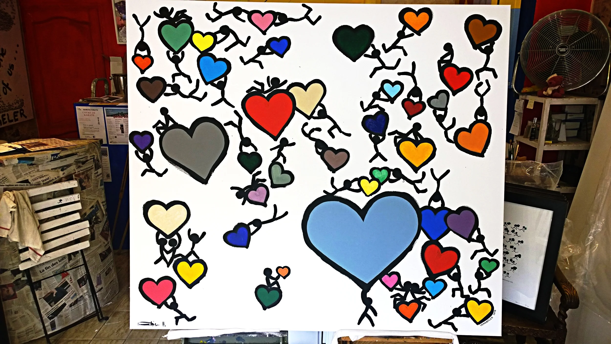 COLOURFUL LOVE acrylique sur toile, 160x140cm 6'200 euros