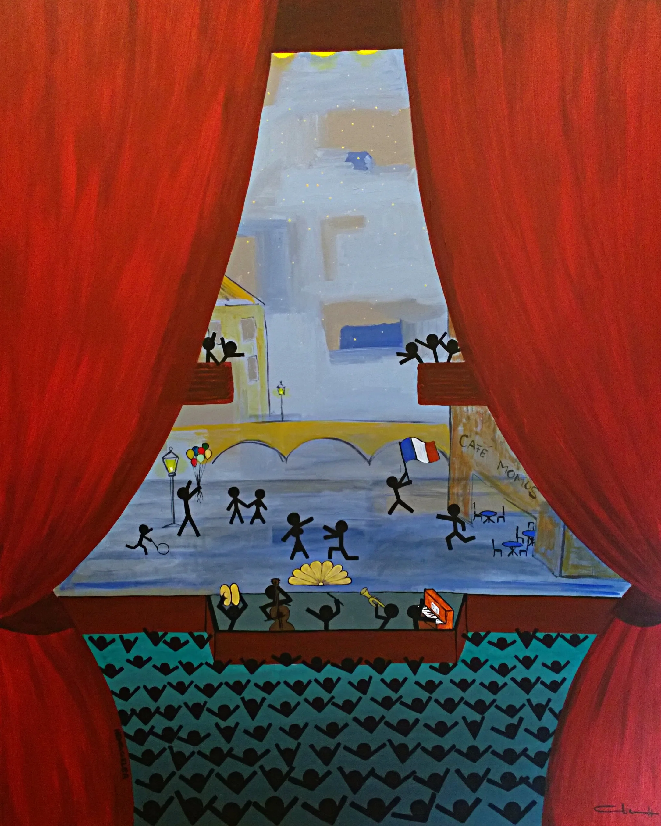 LA BOHEME acrylique sur toile, 150x120cm SOLD