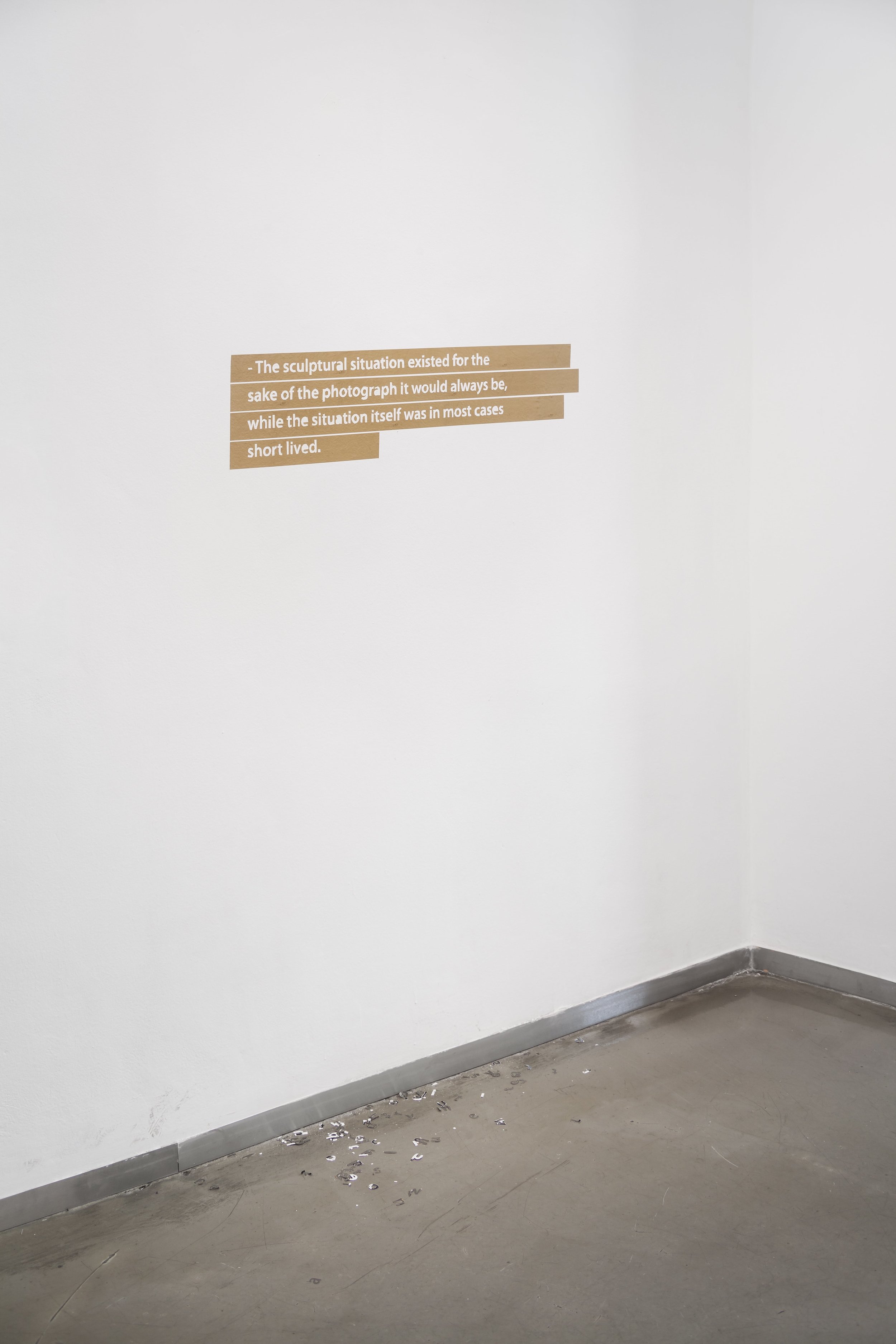  Igor Eškinja,  Foundations , 2011, adhesive tape, text, variable dimensions 