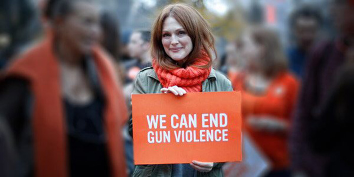"Julianne Moore became involved with Everytown for Gun Safety, the largest U.S. organization for gun violence prevention, which launched in 2014 through a combination of the groups Mayors Against Illegal Guns and Moms Demand Action for Gun Sense in America. Everytown, which boasts more than 3 million members, advocates for initiatives that would create stricter background checks and supports laws that keep guns away from domestic abusers and strengthen safety programs." Read more in Variety .