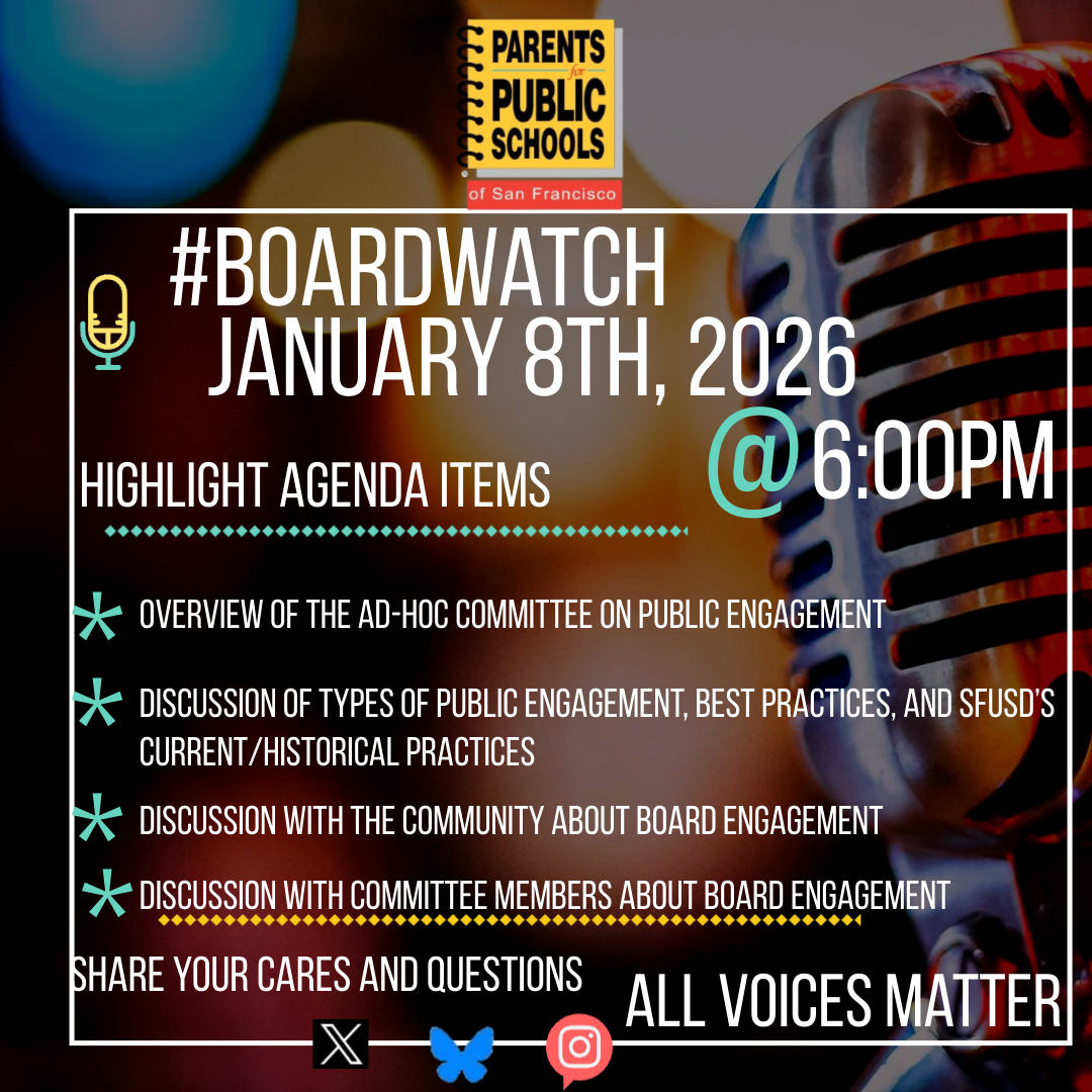 #BoardWatch  SFUSD Board of Education Ad-Hoc Committee on Public Engagement Meeting January 8th, 2026  