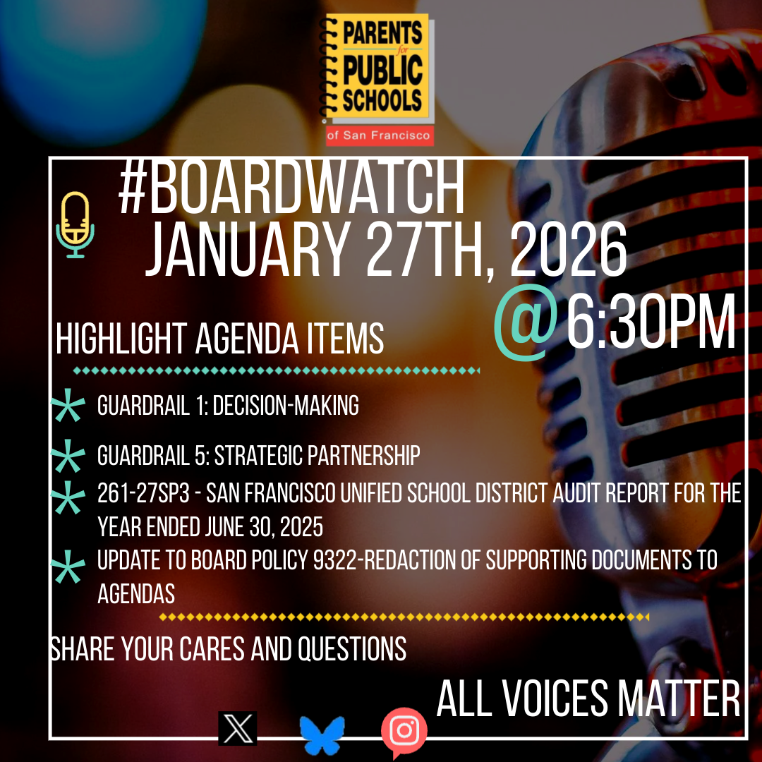 #BoardWatch  SFUSD Board of Education Meeting January 27th, 2026 