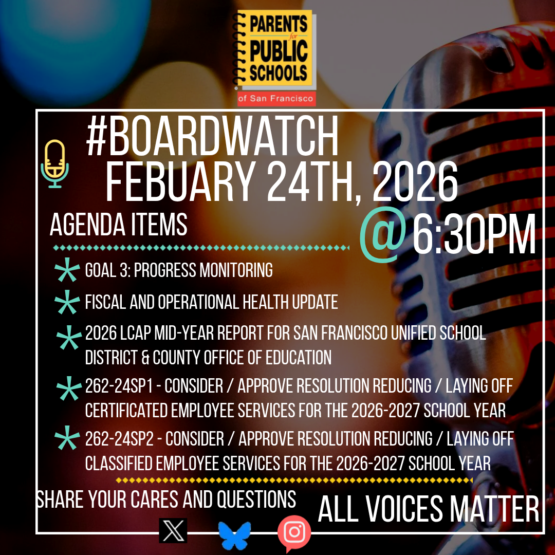 #BoardWatch SFUSD Board of Education General Meeting February 24th, 2026