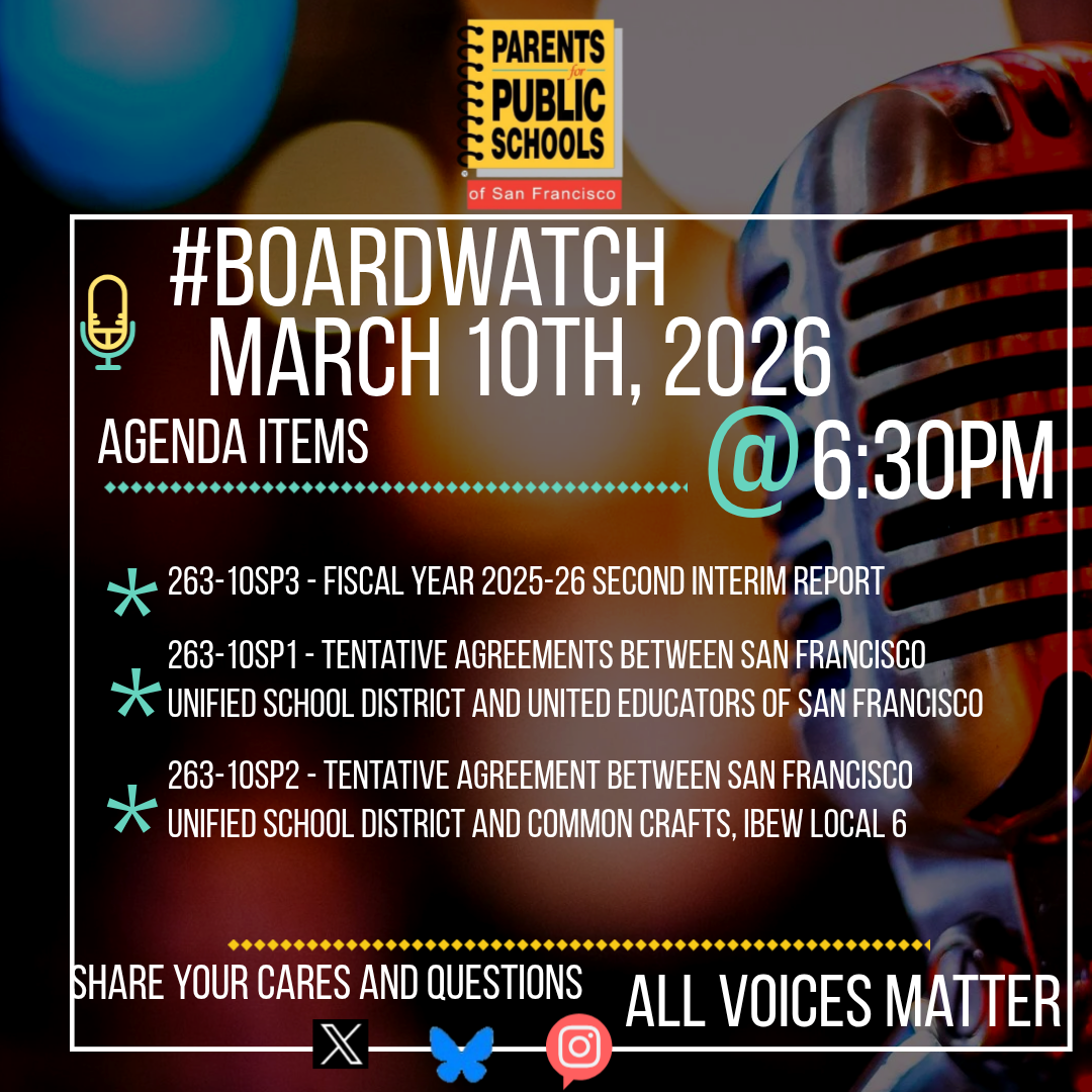 #BoardWatch SFUSD Board of Education General Meeting March 10th, 2026