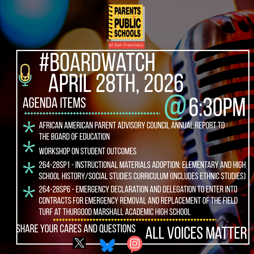 #BoardWatch SFUSD Board of Education General Meeting April 28th, 2026