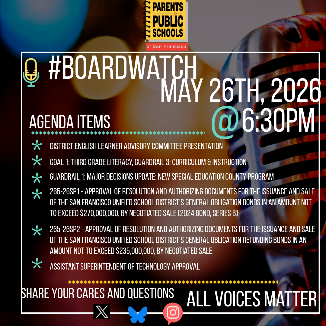 #BoardWatch SFUSD Board of Education General Meeting May 26th, 2026