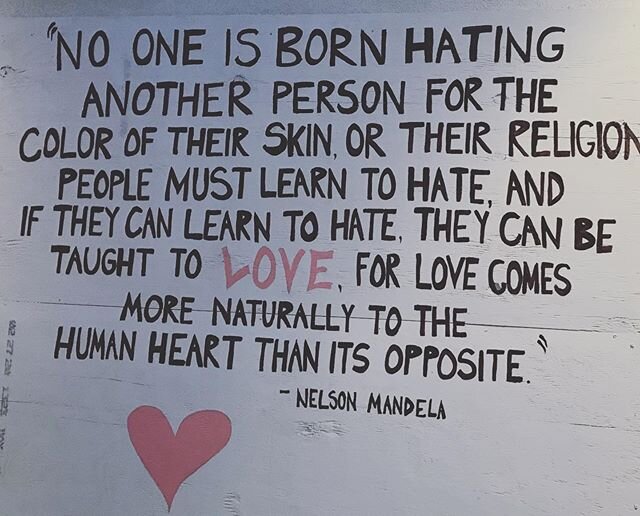 ...and if they can learn to hate they can be taught to love. Feeling inspired by the next generation - kids, teens and young adults who will not tolerate or spread hate rather they are using their voices for love and a just society. #nelsonmandela #l