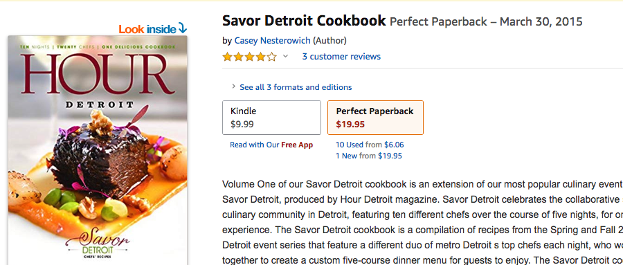 Editor of Savor Detroit Cookbook Volume 1