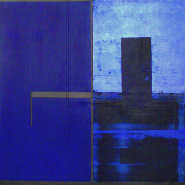  Synthesis, 2008&nbsp; &nbsp;oil, metal on canvas&nbsp; 48x48" 