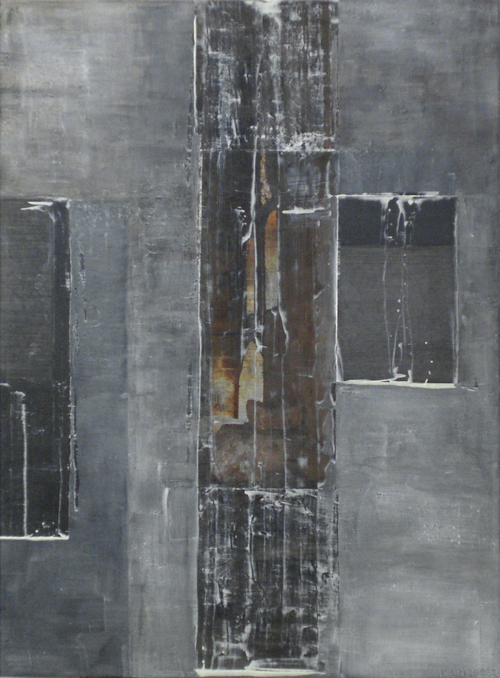 Layer by layer, 2008 oil, mixed media on canvas 48x36"