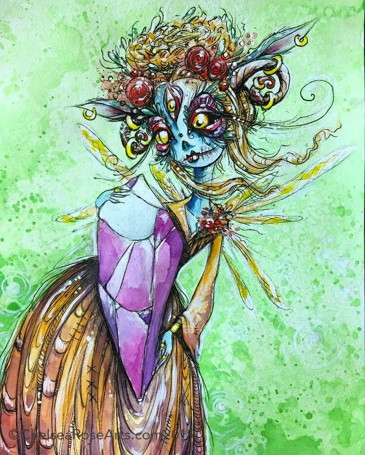 8.5"x11" watercolor painting by Chelsea Rose