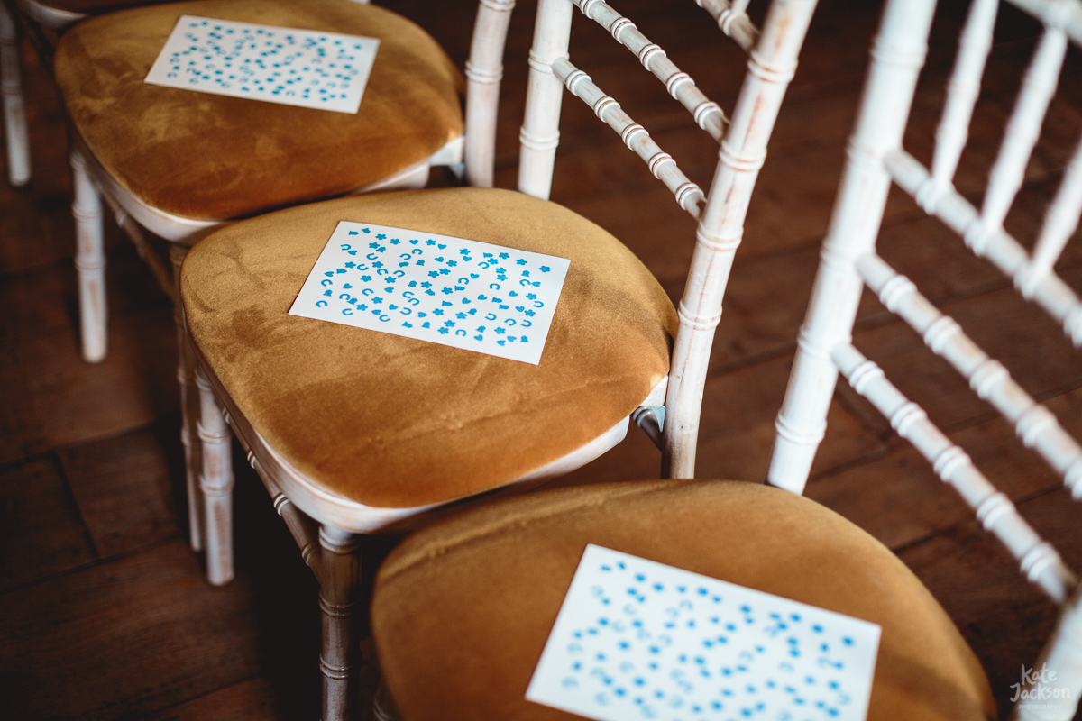 Quirky DIY Orders of Service - Horseshoe print | Blackfriars Priory Gloucester