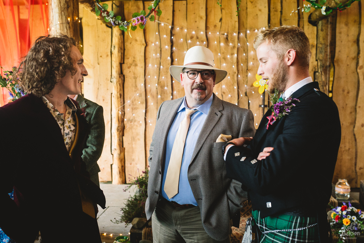 Pre Ceremony at DIY Festival Wedding in a Rustic Barn | Kate Jackson Photography