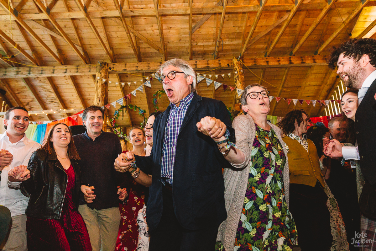 Fun wedding ceilidh dancing to Hectors Heroes Band | Kate Jackson Photography