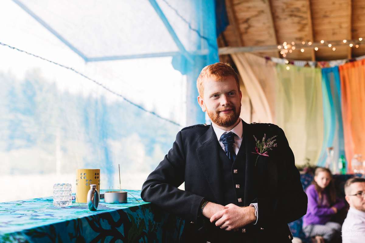 Groomsmen Kilts at DIY Festival Wedding | Kate Jackson Photography