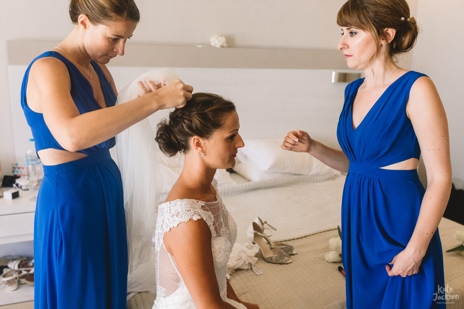 Maggie Sottero Wedding Dress at Beach Destination Wedding in Skiathos Greece - Kassandra Bay Resorts 