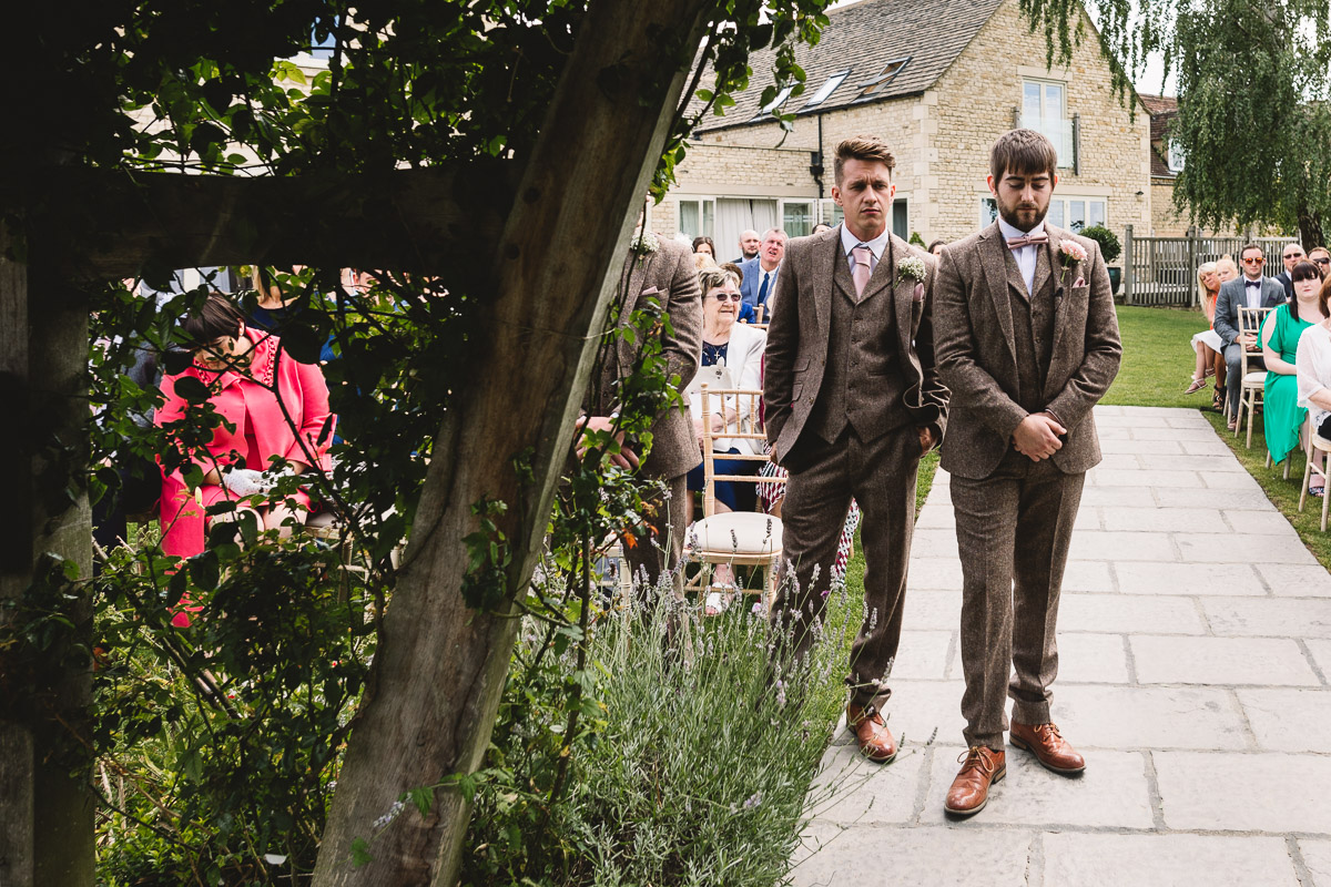 Groom at Rustic Hyde Barn Wedding