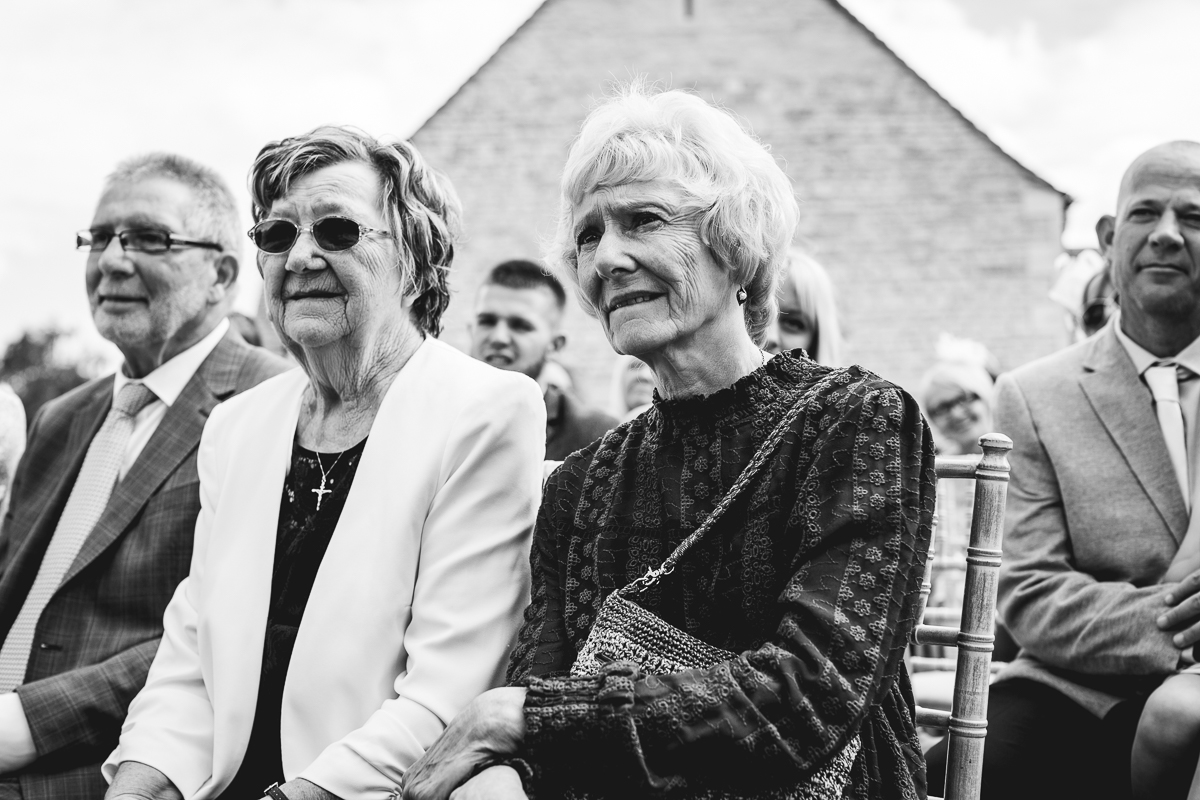 Documentary Wedding Photography | Grandmothers watching Hyde Barn Ceremony