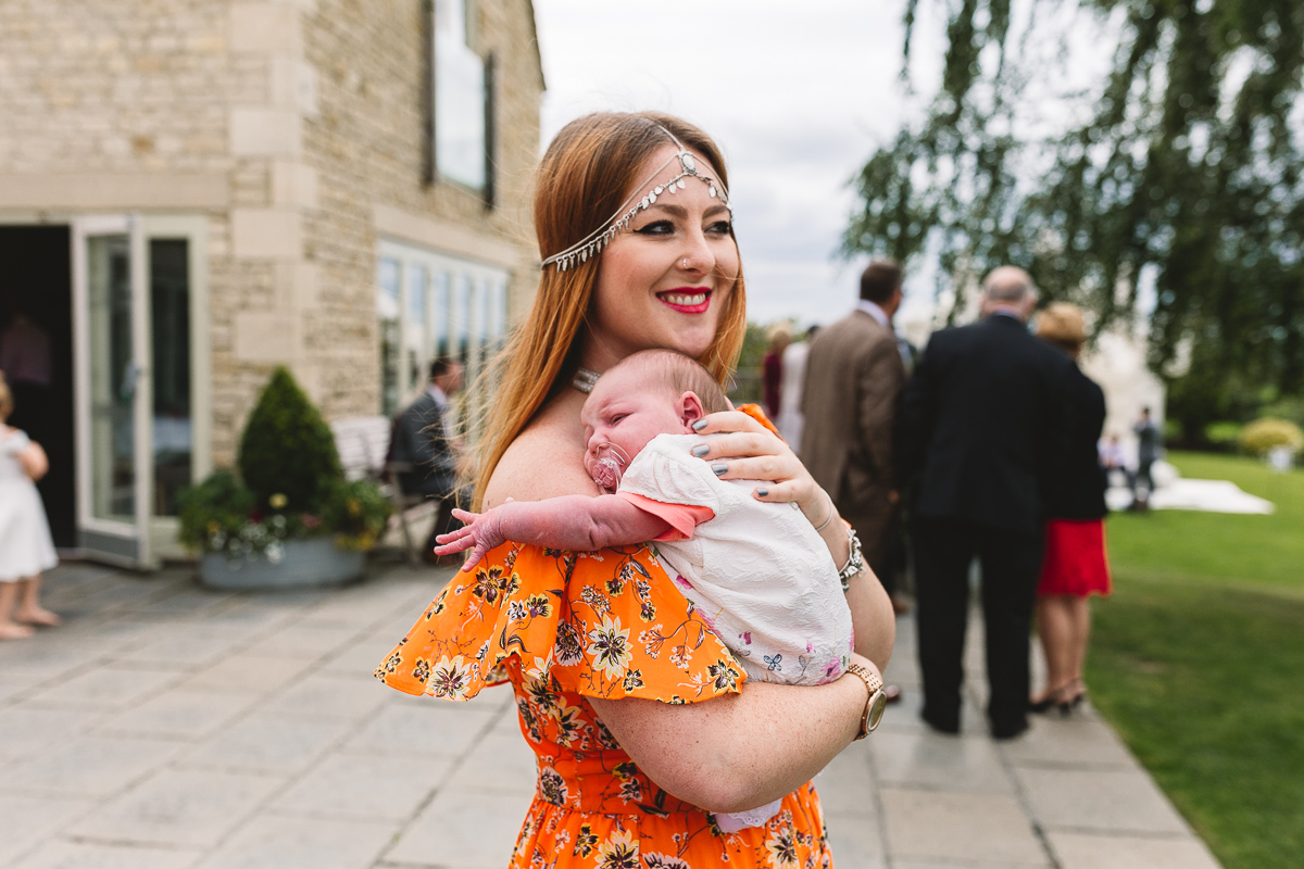 Portrait of mother and baby at Hyde Barn Weddings