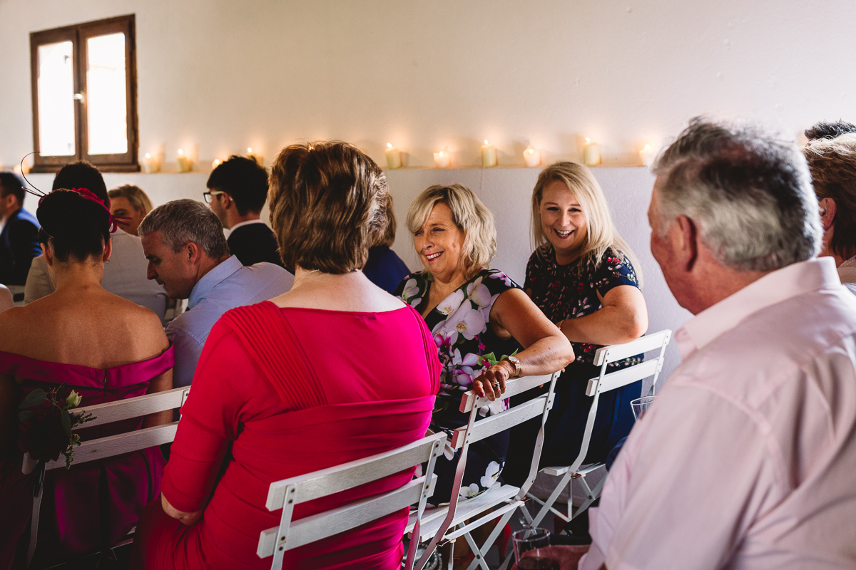 Relaxed guest candids at destination wedding in france