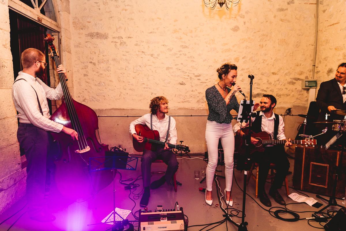 The swing kings manchester band at french chateau wedding