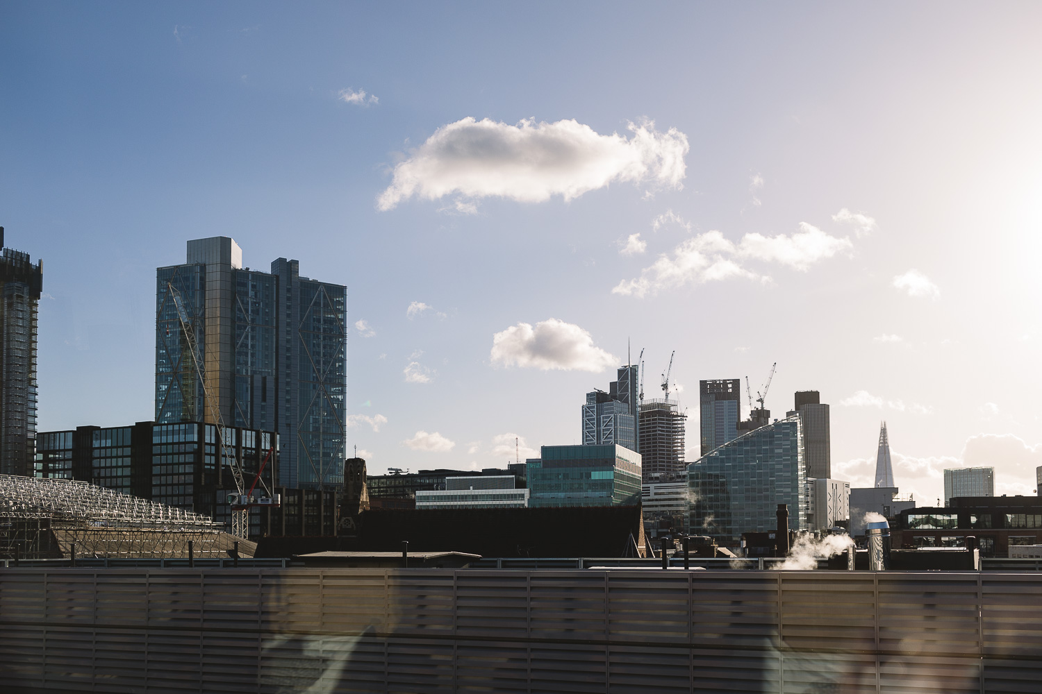 Photo of the London Skyline from Hoxton Hotel window in Shorditch