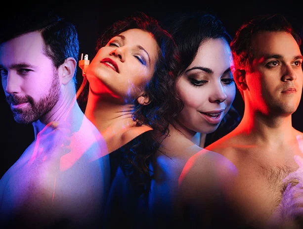L-R: Wes Mason, Danielle Pastin, Eliza Bonet, and Joe 2.0 (Samuel Levine); Photo: Jason Lee Denton
