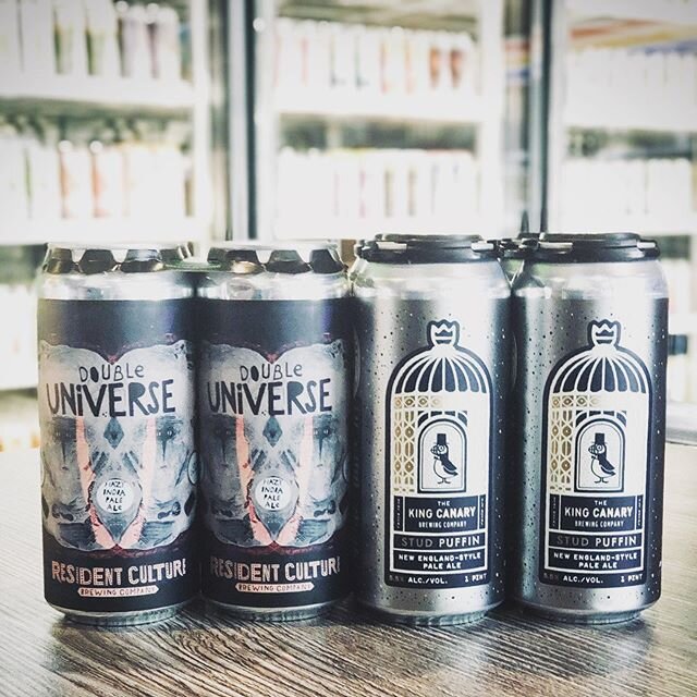 Couple new pickups on this beautiful Saturday ☀️!
.
&gt;&gt; @residentculture
~~ Double Universe Double NEIPA DDH w/ 100% Citra hops. A delicious 😋 Citrus 🍊 juice bomb 💣
&gt;&gt; @kingcanarybrewing
~~ Stud Puffin v3 New England style Pale Ale brew