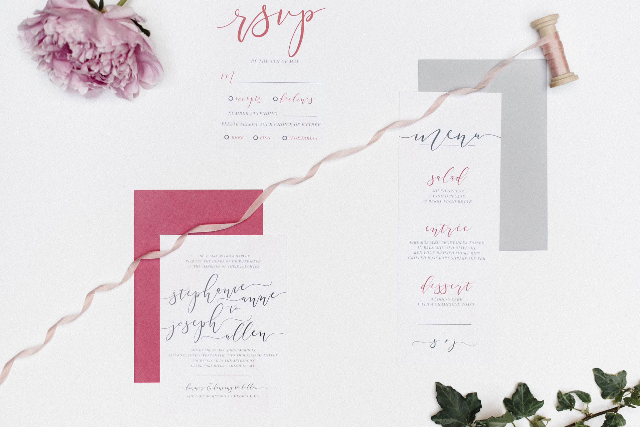 Ribbon by May Arts Ribbon//Invitations by Hey Tayler Design Co.