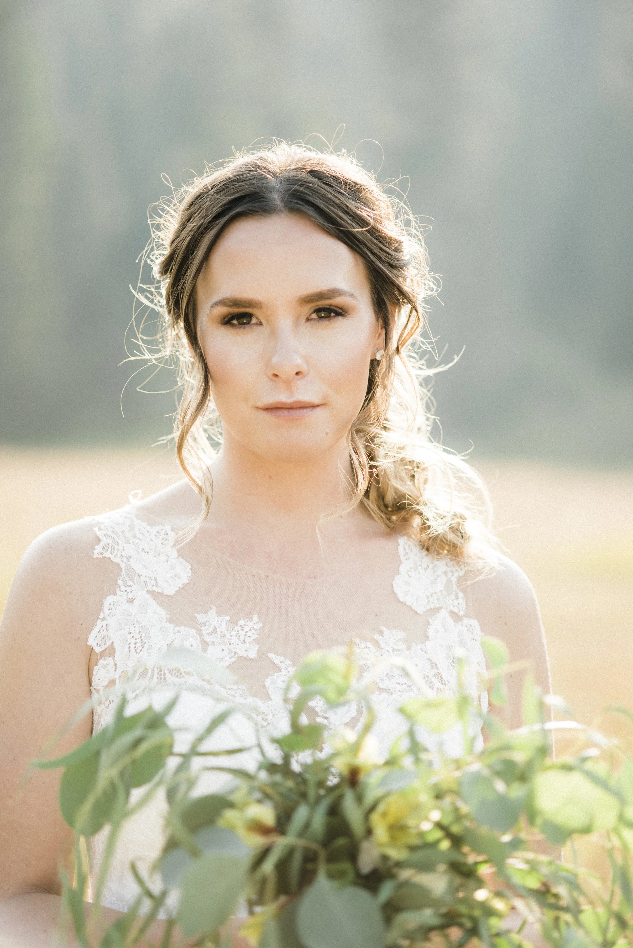 Brittnee (Ethereal Hair & Makeup/Bozeman, MT) killed it with this simple, timeless romantic, slightly boho-look. Autumn almost looks like she's not wearing any makeup at all - she just looks like she is naturally perfectly sculpted and her skin simply glows. Side note: Brittnee also did her hair. She's incredible.