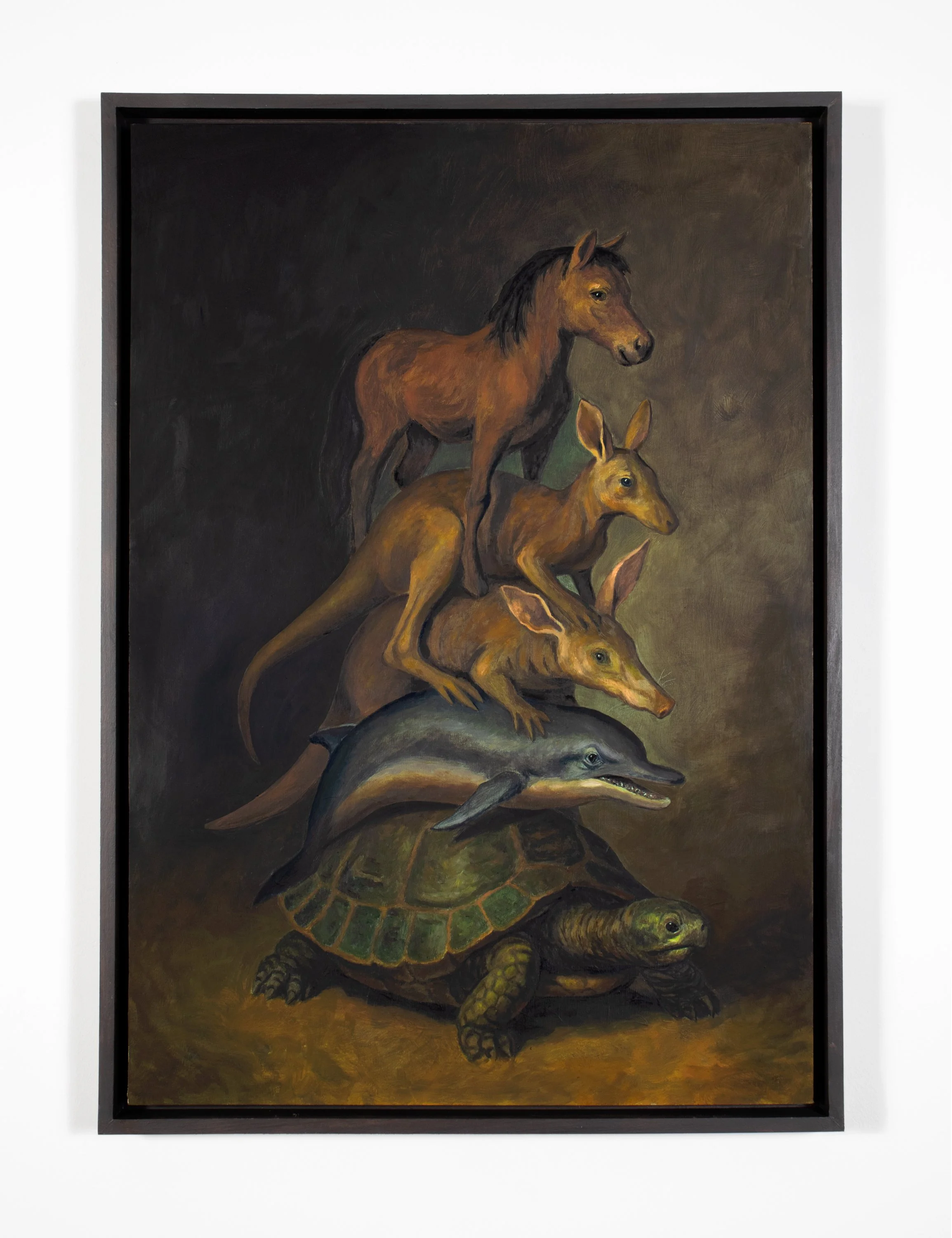   Stack 1/ a piece of the continent,  2026 oil on board, artist frame 36 1/4 x 26 inches 