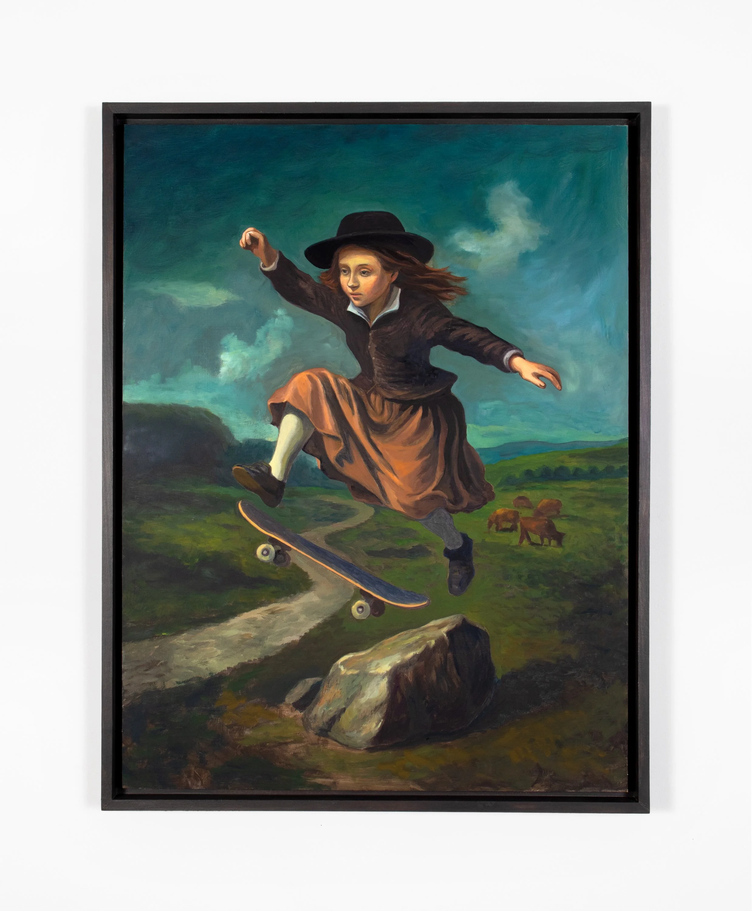   Sun   Lit,  2025 oil on board, artist frame 34 x 26 1/4 inches 