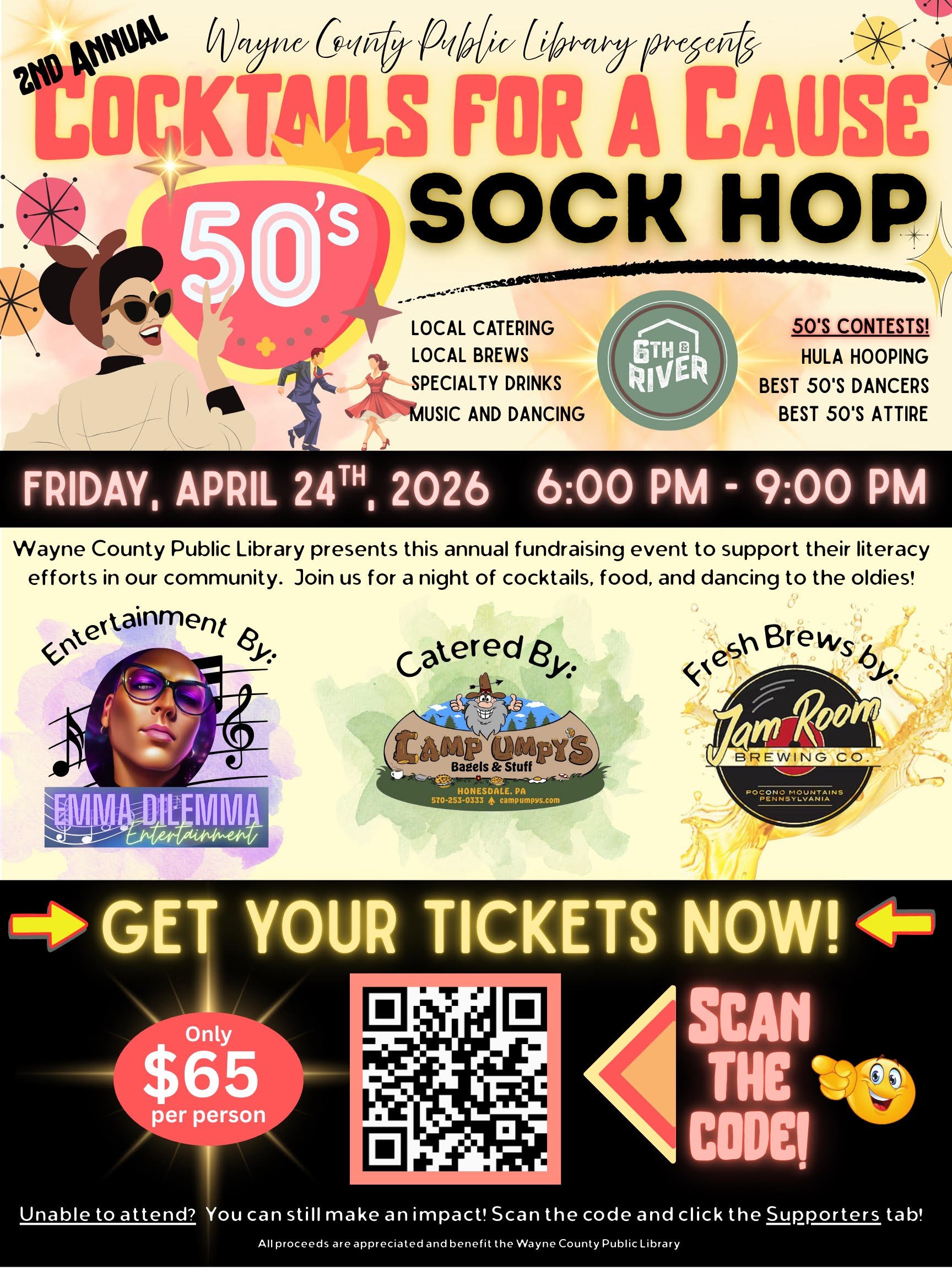 Sock Hop Library Fundraiser