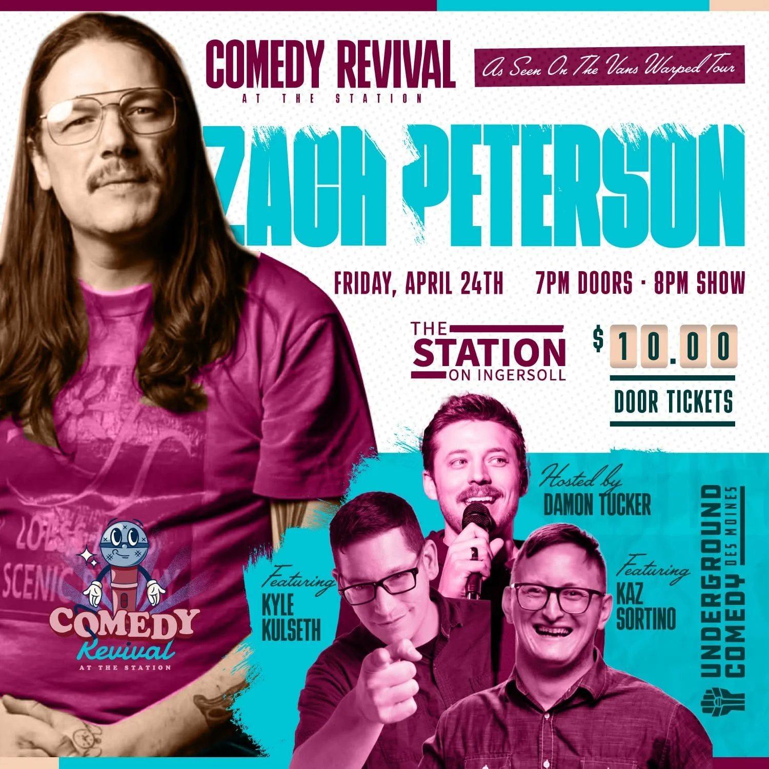 Des Moines, IA @ The Station on Ingersoll w/ Zach Peterson, Damon Tucker, Kaz Sortino