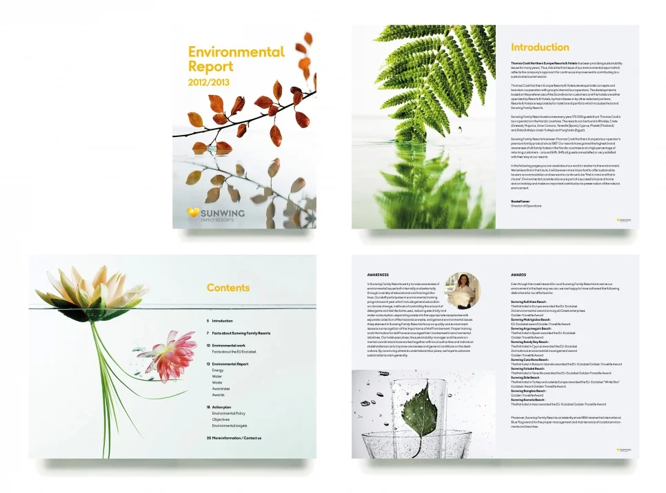  Grafisk design of Sunwing Family Resorts ”Environmental Report (2012–2016) 