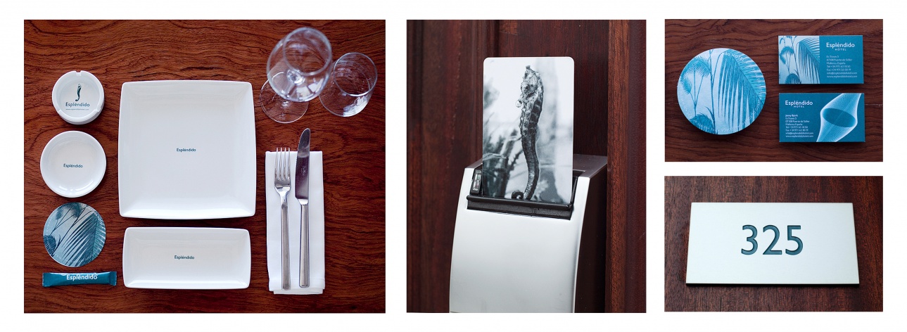  Espléndido Porcelain, KeyCard, Drinkmat, Businesscard, Doornumber sign. 