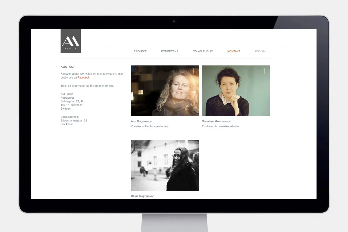  AM PUBLIC  Design of webbsite AM PUBLIC (2016). 