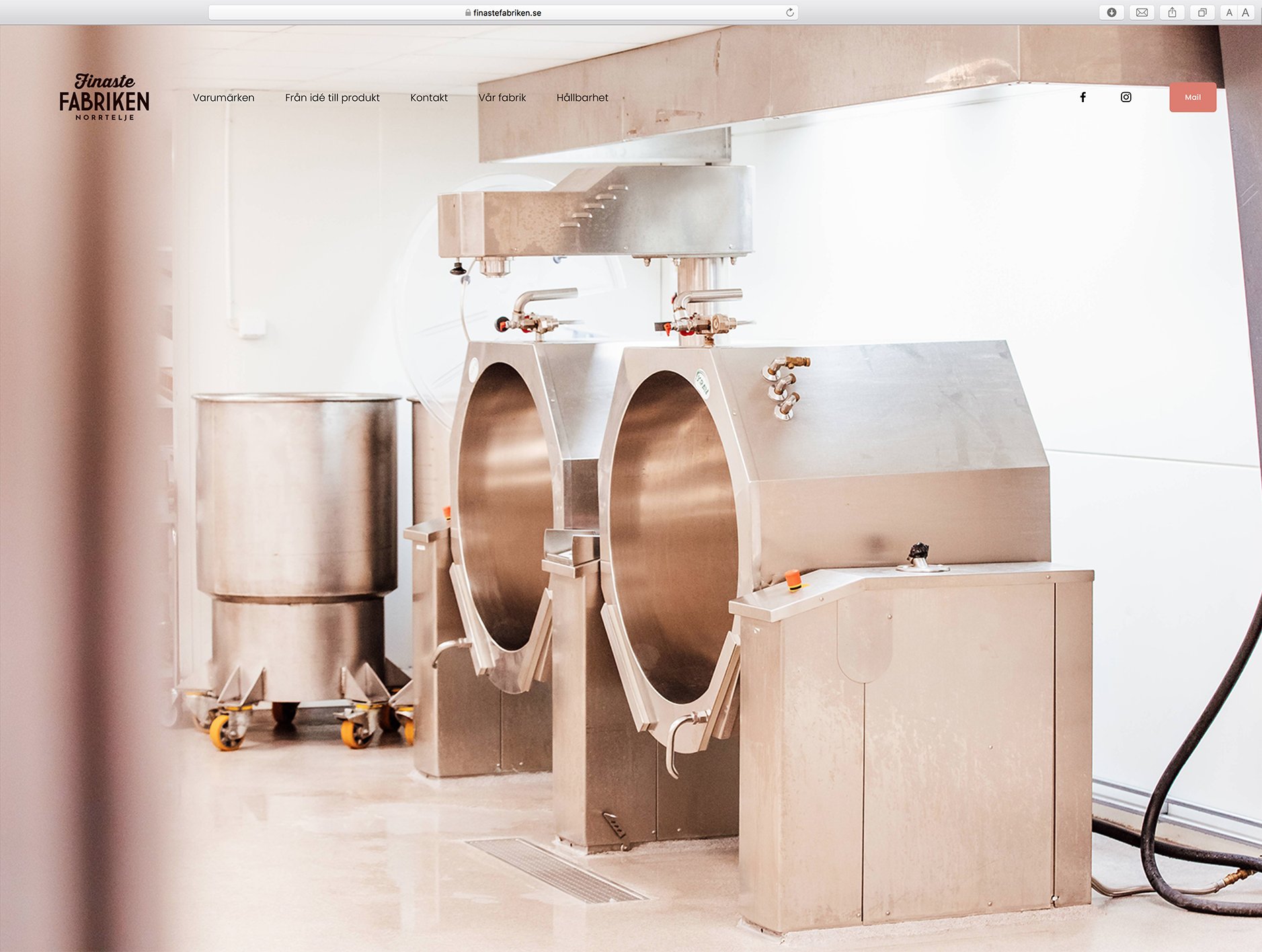 Hemsida till Finaste Fabriken. Design och produktion Olivia Reichardt.