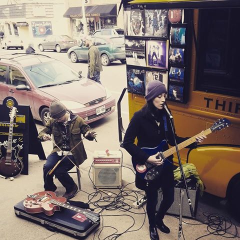 Allschwang Krause Duo at Third Man Records' Rolling Record Store @ Acme Records Music Emporium Easter 2015 Photo (c) Myles Coyne