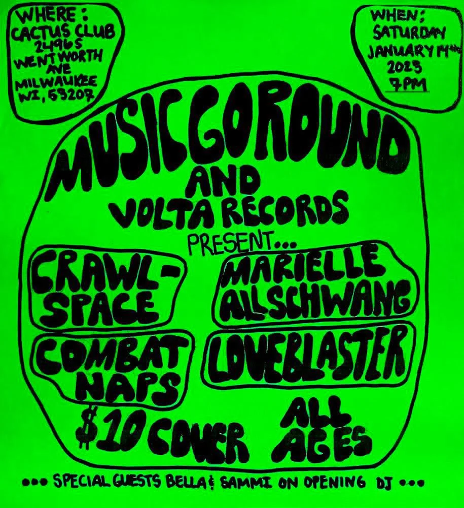 ALL-AGES duo set at THE CACTUS CLUB - MUSIC GO ROUND &amp; VOLTA RECORDS PRESENTS