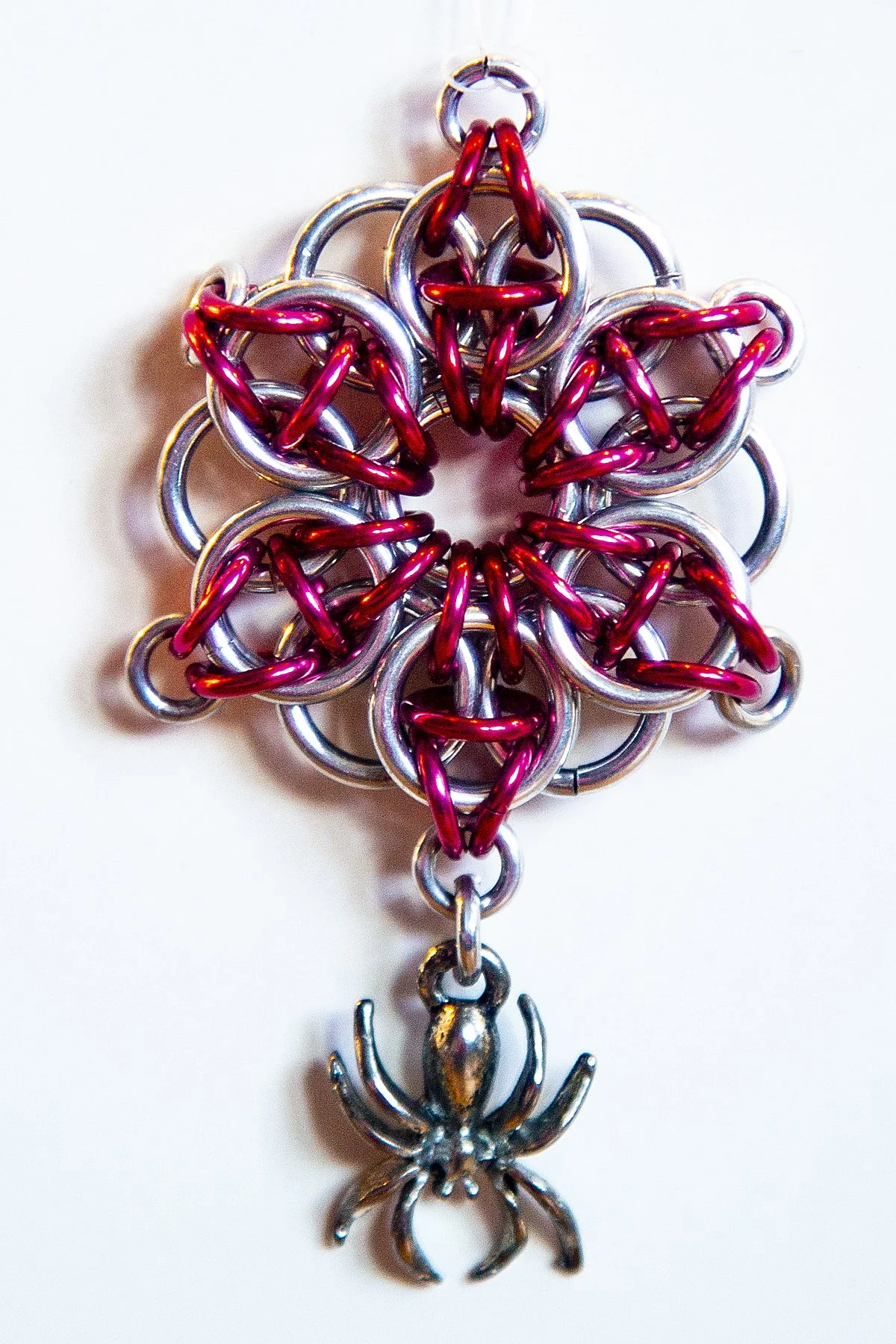 jewelry red chain mail spider pendant.jpg
