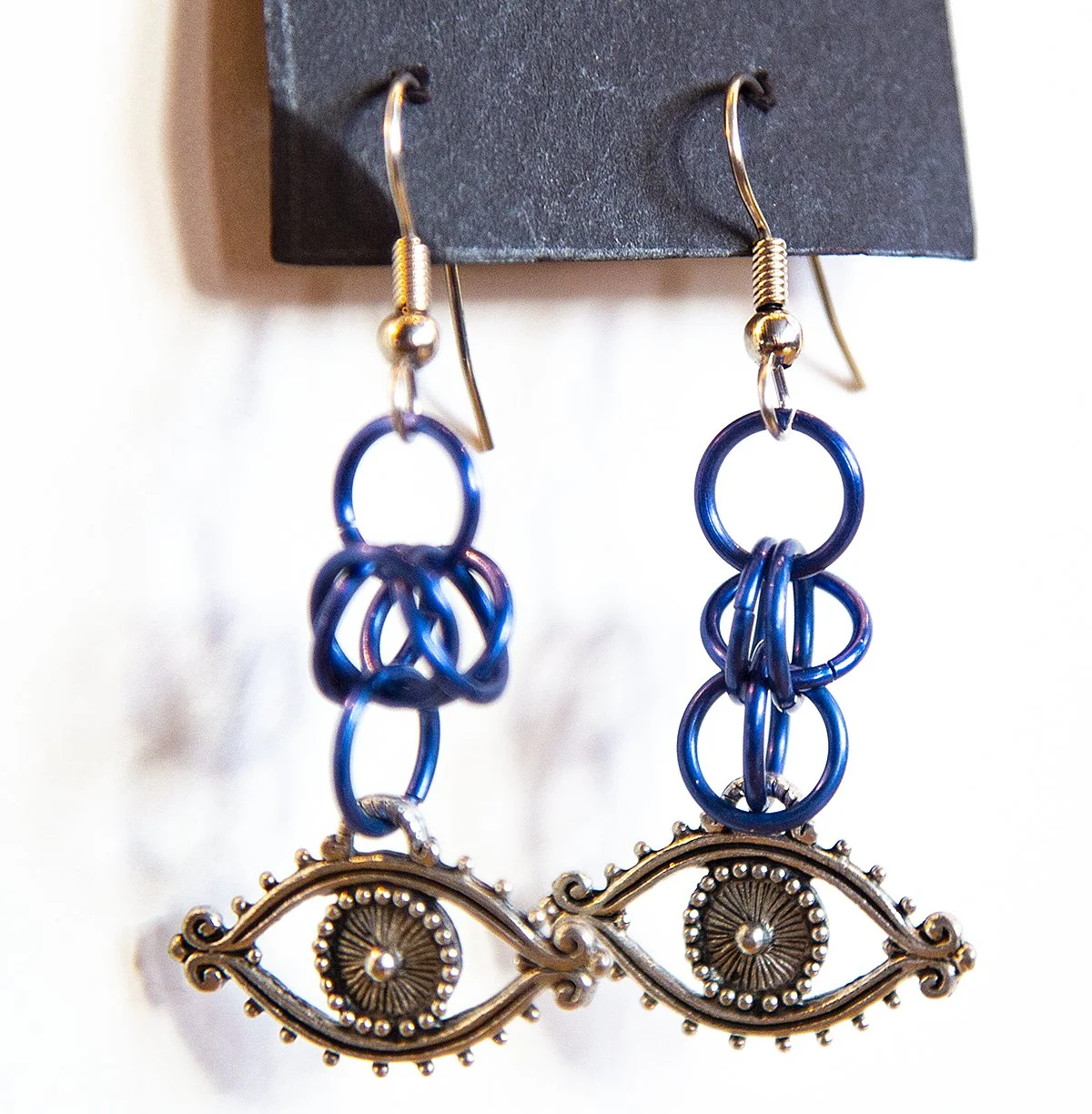 jewelry blue chain mail eye earrings.jpg