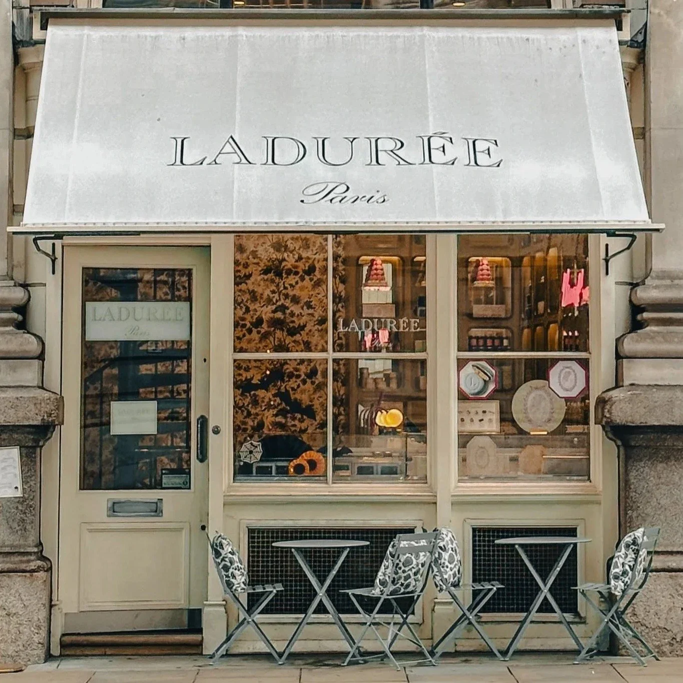 At 16 Rue Royale in the 8th arrondissement of Paris, clad in pastel green and gold, stands the original Ladurée – a petite and enduring patisserie founded in 1862 by Louis-Ernest Ladurée. 
Initially une boulangerie*, Laduré