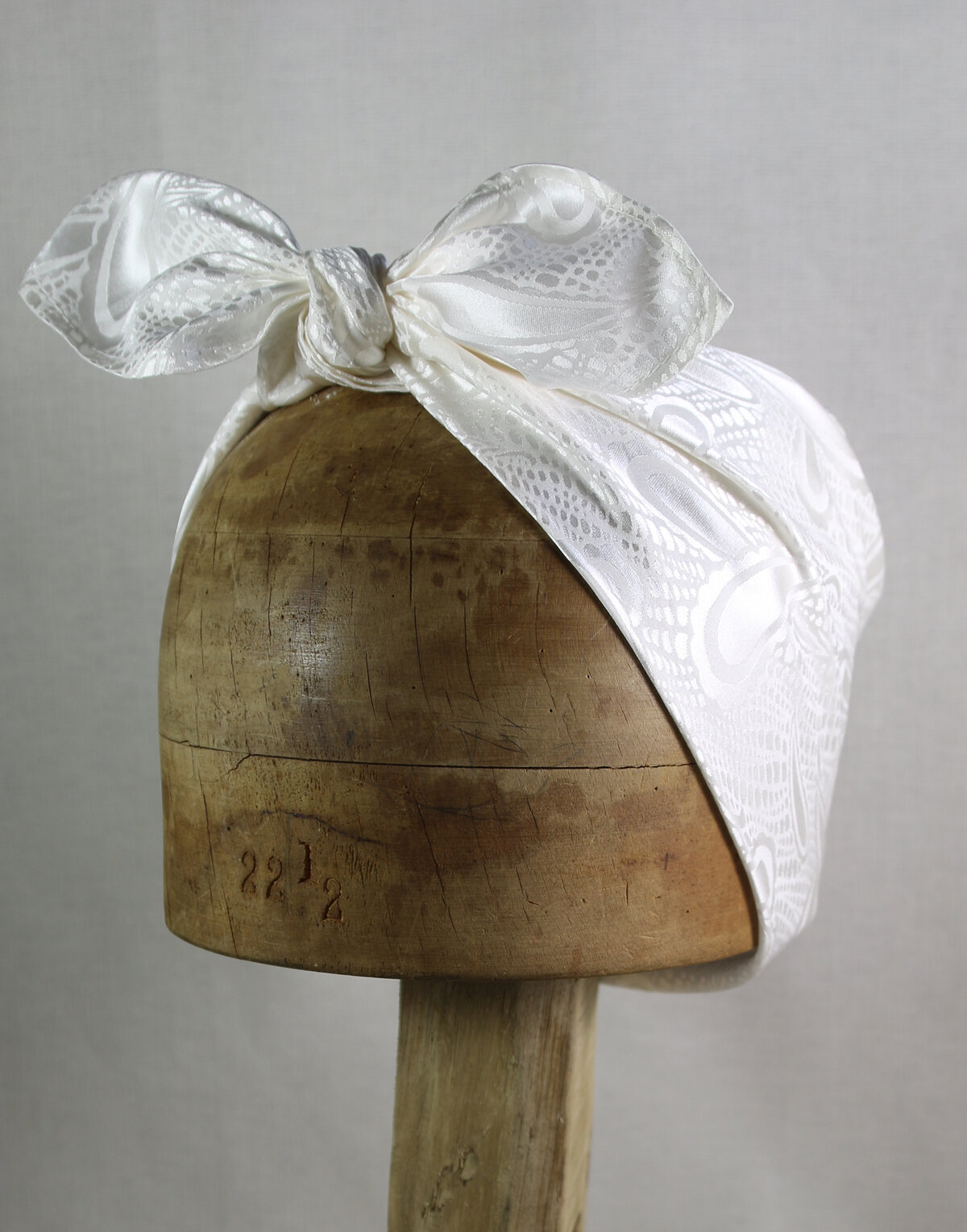 Scarf - White Paisley Silk