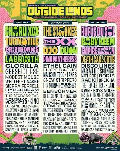 10 Acts to Get There Early For at Outside Lands 2026
