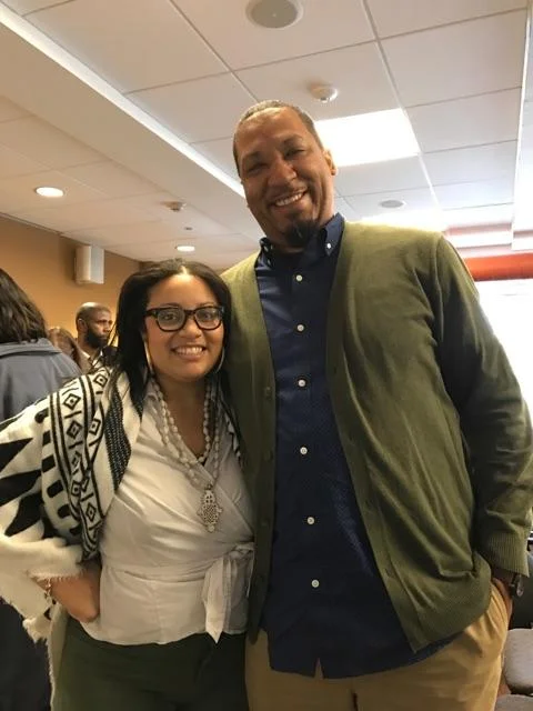 Dr. Allison Mathews with Harvard Fellow, Professor, & Poet Dasan Ahanu