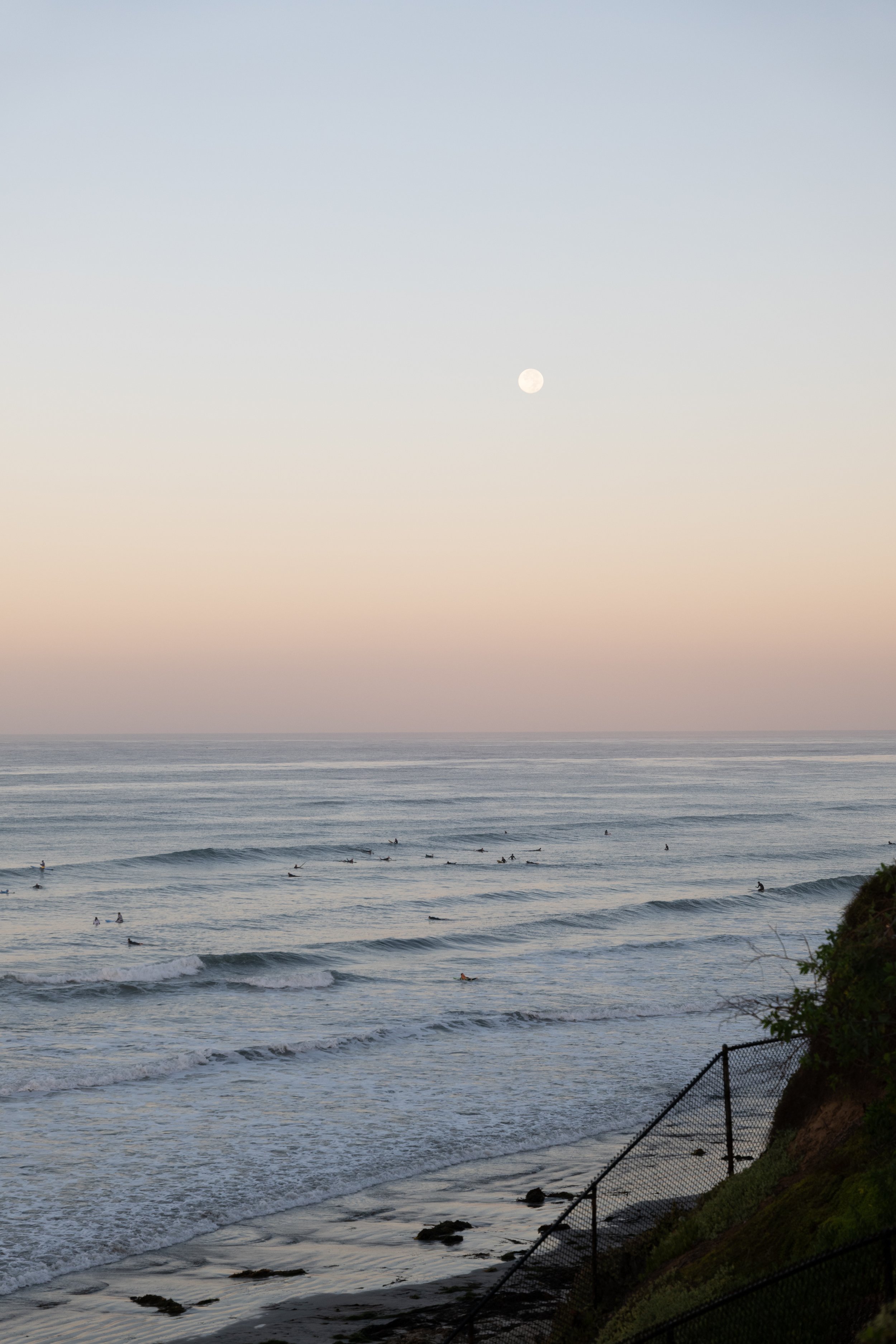Morning Moonset Pacific Beach San Diego 